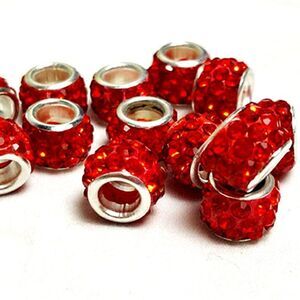 1 Red Rhinestone Charm